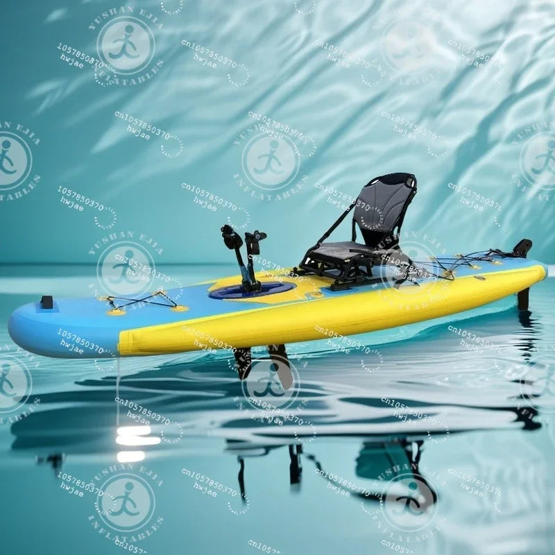 Custom Logo Inflatable Pedal Kayak 1 Person Sport Rowing Boat for Adults Inflatable Fishing Kayak with Pedals