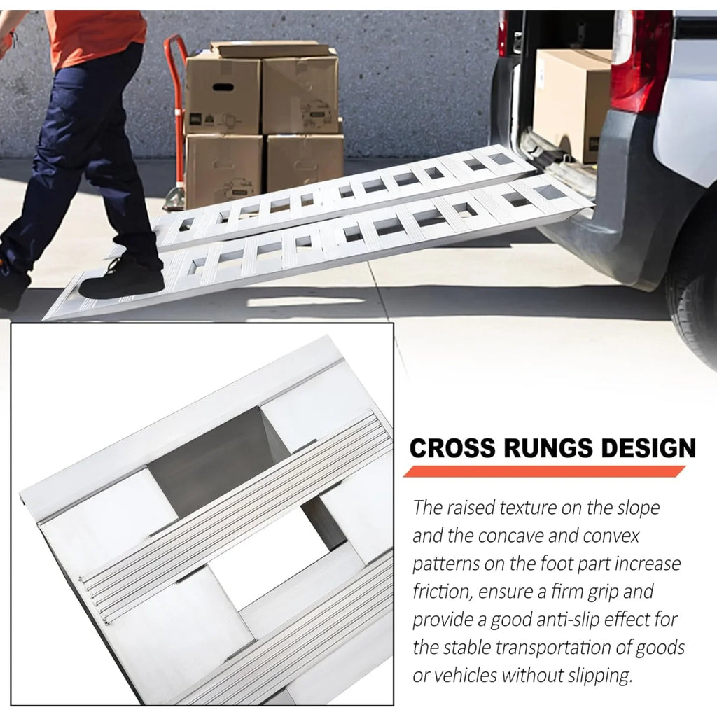 2pcs Aluminum Trailer Ramps, 6800lbs 72" x 15" Heavy-Duty Anti-Slip Truck Car Auto Trailer Ramps Universal Loading Ramp