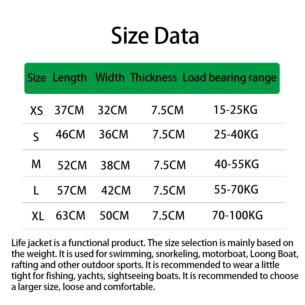 Life Jacket for Adult Children Water Sport Buoyancy Jacket Life Vest Swimming Surfing Boating Kayak Skiing Drifting Driving Vest