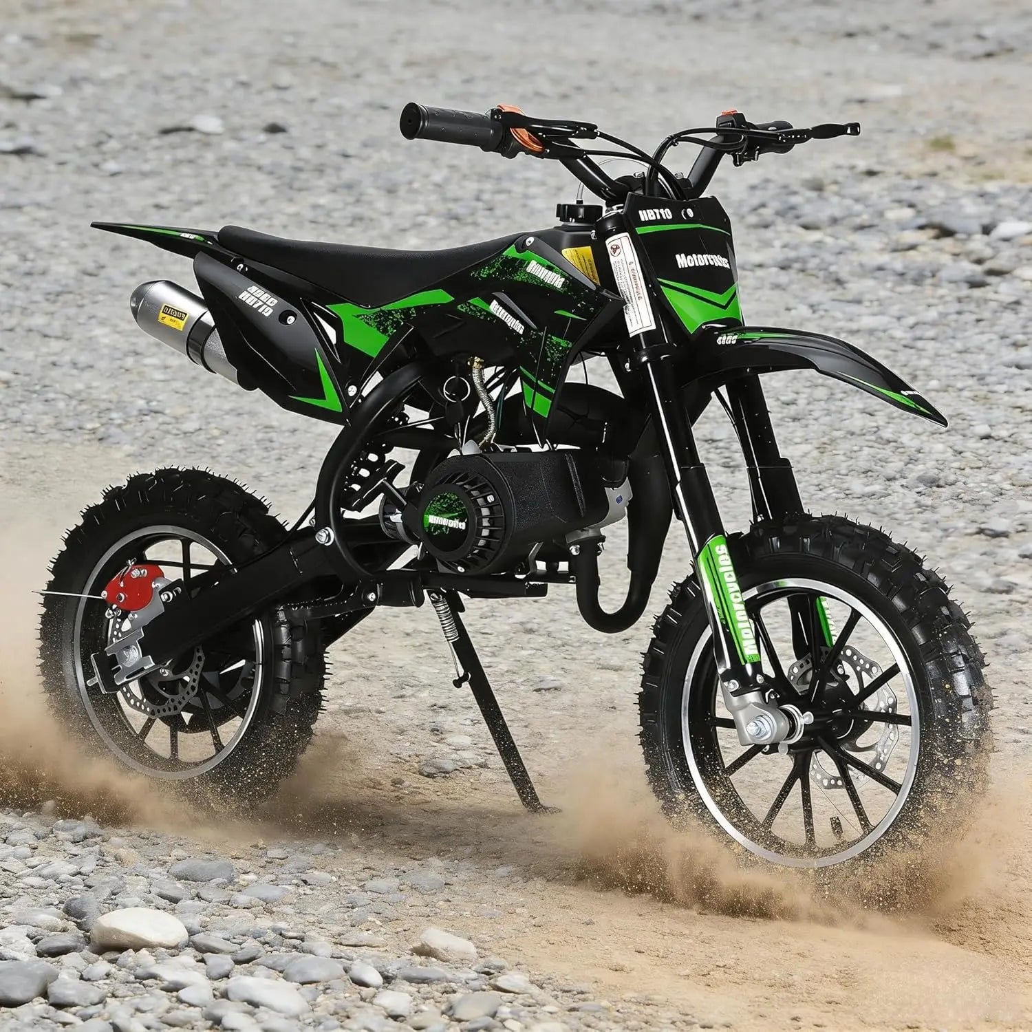 50cc 2-Stroke Kids Dirt Bike,Gas Powered Motorcycle for Kids with Off-Rode Tire, Front Rear Disc Brakes, Customized