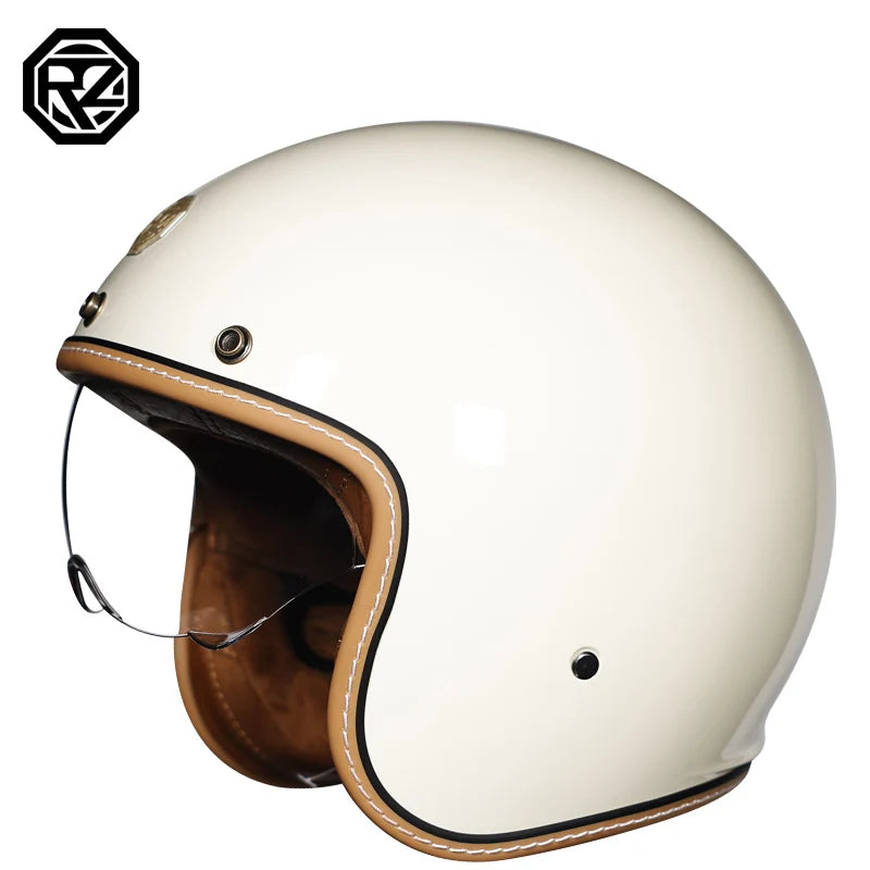 Orz Open Face Half Moto Motorcycle Helmet vintage Motorbike capacete Chopper Bike BLACK