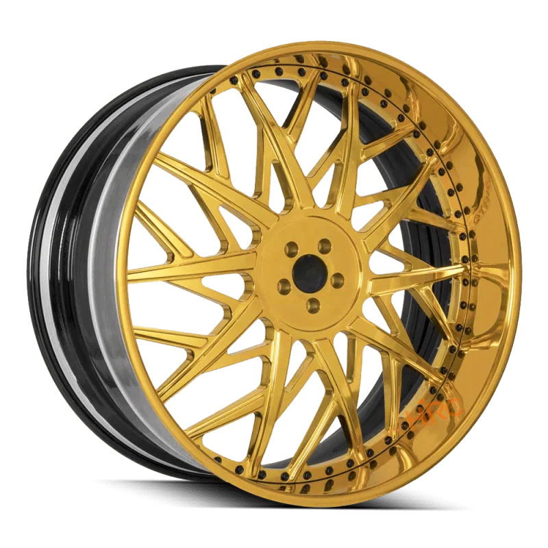 Hot Factory Cars Rims Auto Parts 18 20 21 22 Inch 5x120 5x1143 Wheels Deep Dish 2 Piece Gold Chrome Rims for volvo S60 S90 bmw 4