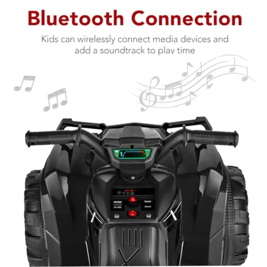 Best Choice Products 12V Ride-On Electric ATV 4-Wheeler Quad Car Toy w/Bluetooth Audio 2.4mph Max Speed Treaded Tires LED Headl