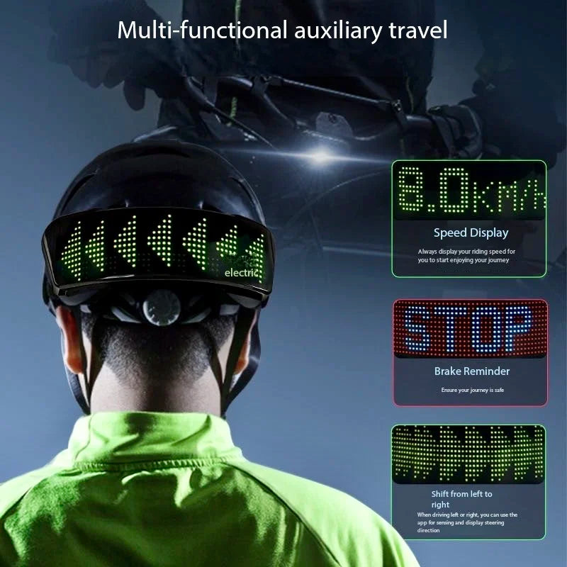 APP LED Helmet Display Motorcycle Helmet Tail Light Helmet Warning Light Moto Accessories Glowing device