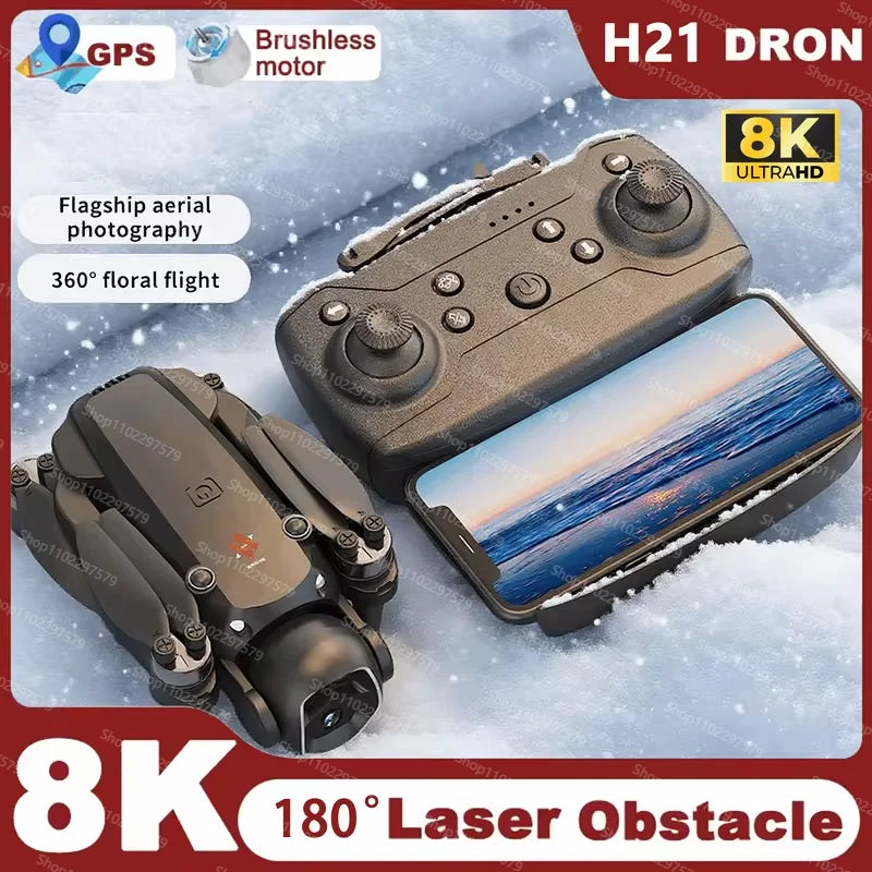 2026 NEW H21 Drone 5G GPS Professional 8K HD Aerial Photography Remote Control Aircraft HD Dual Camera Quadcopter Boy Toys Gifts