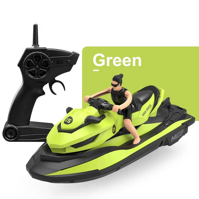 Mini Jet Ski High-Speed RC Motorboat 2.4G Remote Control Electric Boat for Kids double motor Summer Water Play Ideal as a gift