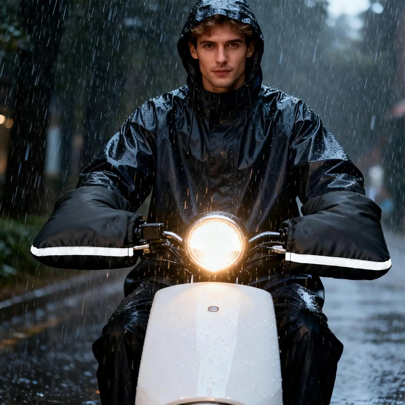 Winter Motorcycle Handlebar Mittens Warm Waterproof Windproof Gloves Cover for Bike Scooter Snowmobile Cold Weather Protection