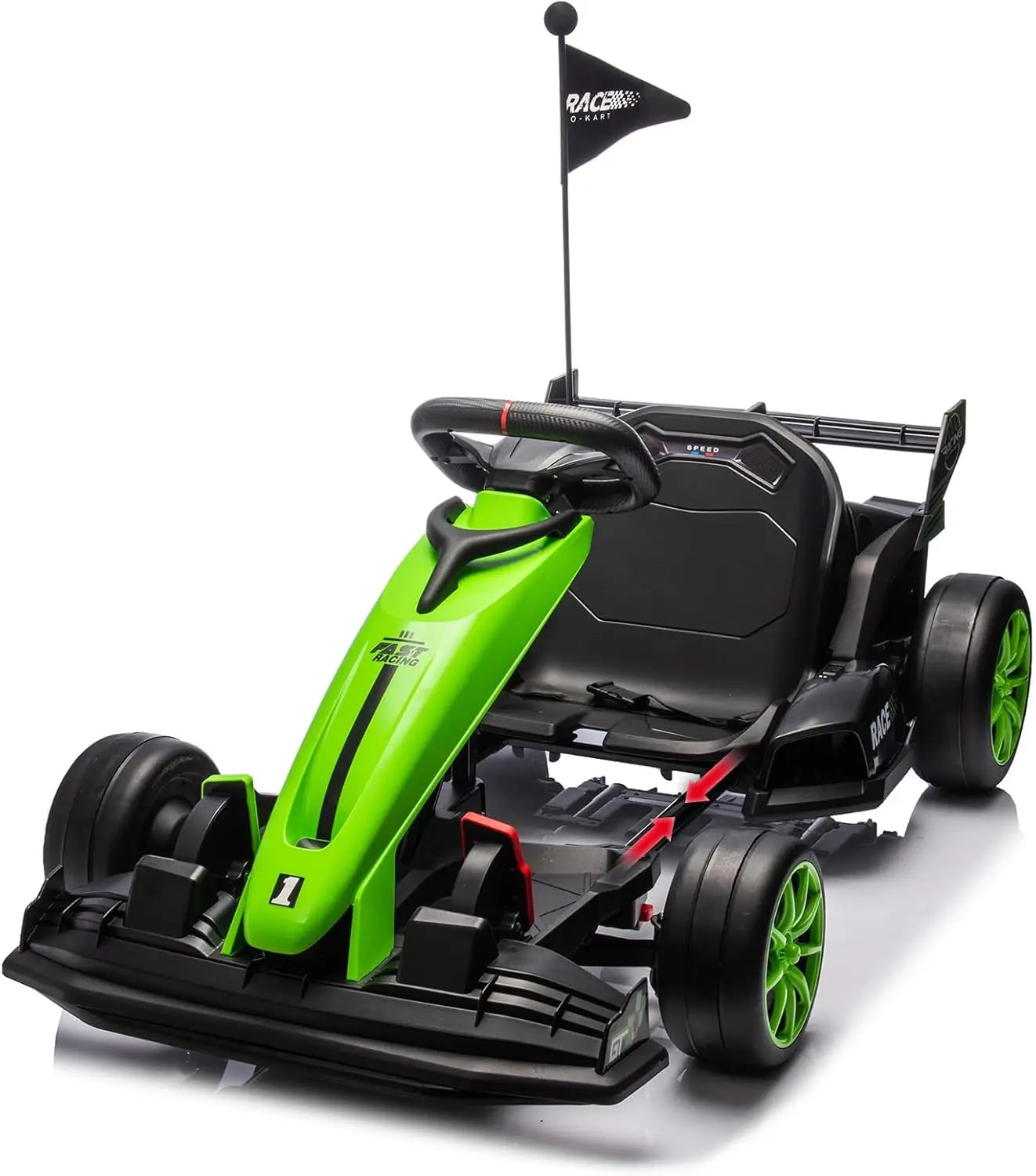 Go Kart Electric Ride On Car 24V Drift Kart Racing Toy with Adjustable Seat,7.5MPH Fast Drifting Circling for Kids 6+ Years
