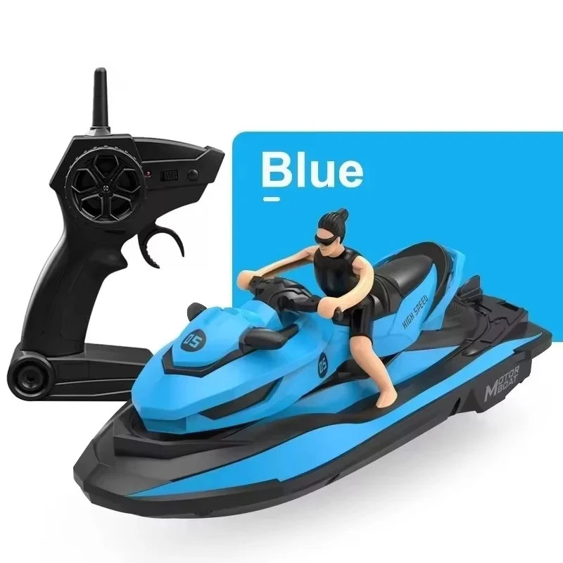 Mini Jet Ski High-Speed RC Motorboat 2.4G Remote Control Electric Boat for Kids double motor Summer Water Play Ideal as a gift