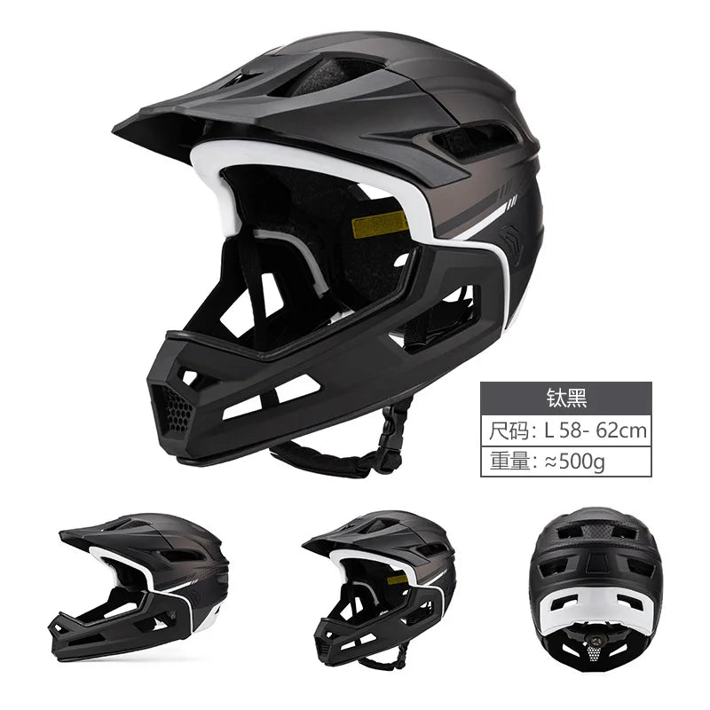 Detachable Face Guard Mountain Bike Helmet Full Coverage for Extreme Sports and Trail Riding