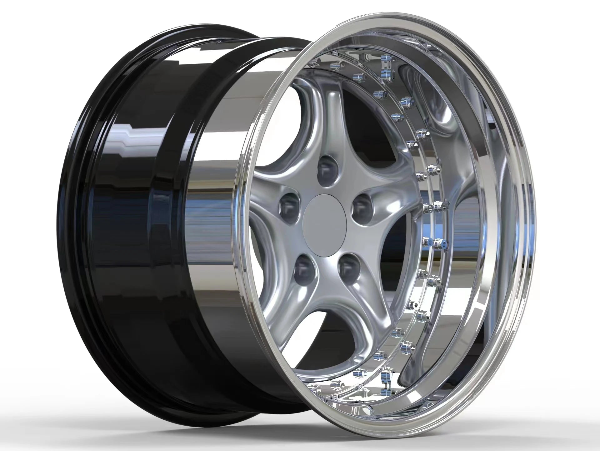 5X130 5X120 17 18 19 20 Inch Racing Sporting Deep Lip 2 3 Piece Luxury Aluminum Forged Car Rims