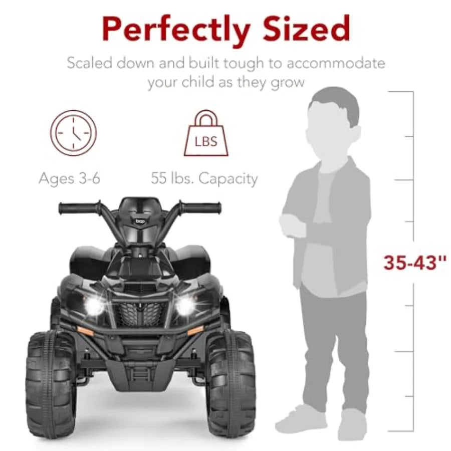 Best Choice Products 12V Ride-On Electric ATV 4-Wheeler Quad Car Toy w/Bluetooth Audio 2.4mph Max Speed Treaded Tires LED Headl
