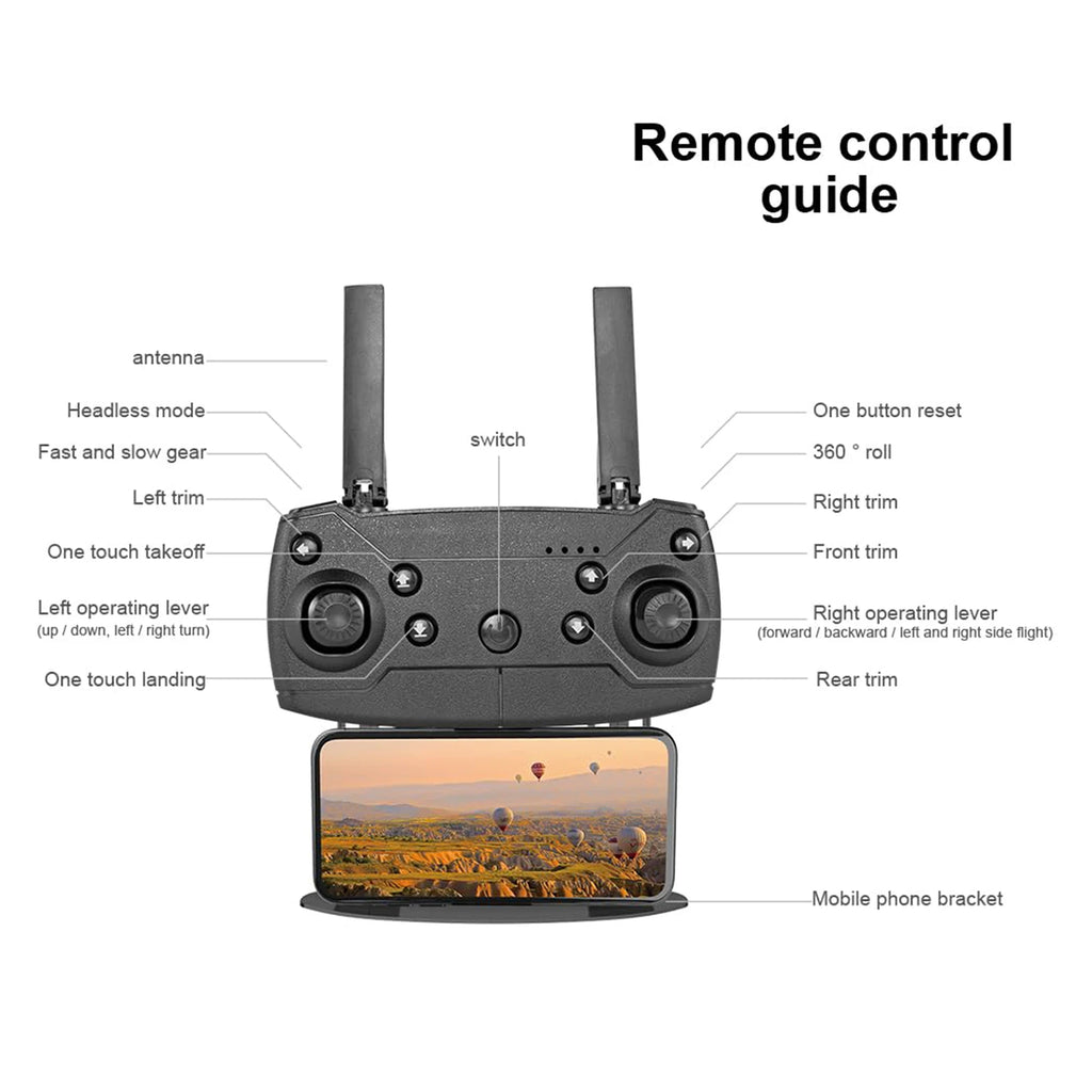 Remote Control Aircraft with 4K HD Dual Camera 360° Flips Aerial Photography Drone for Outdoor Professional Adults