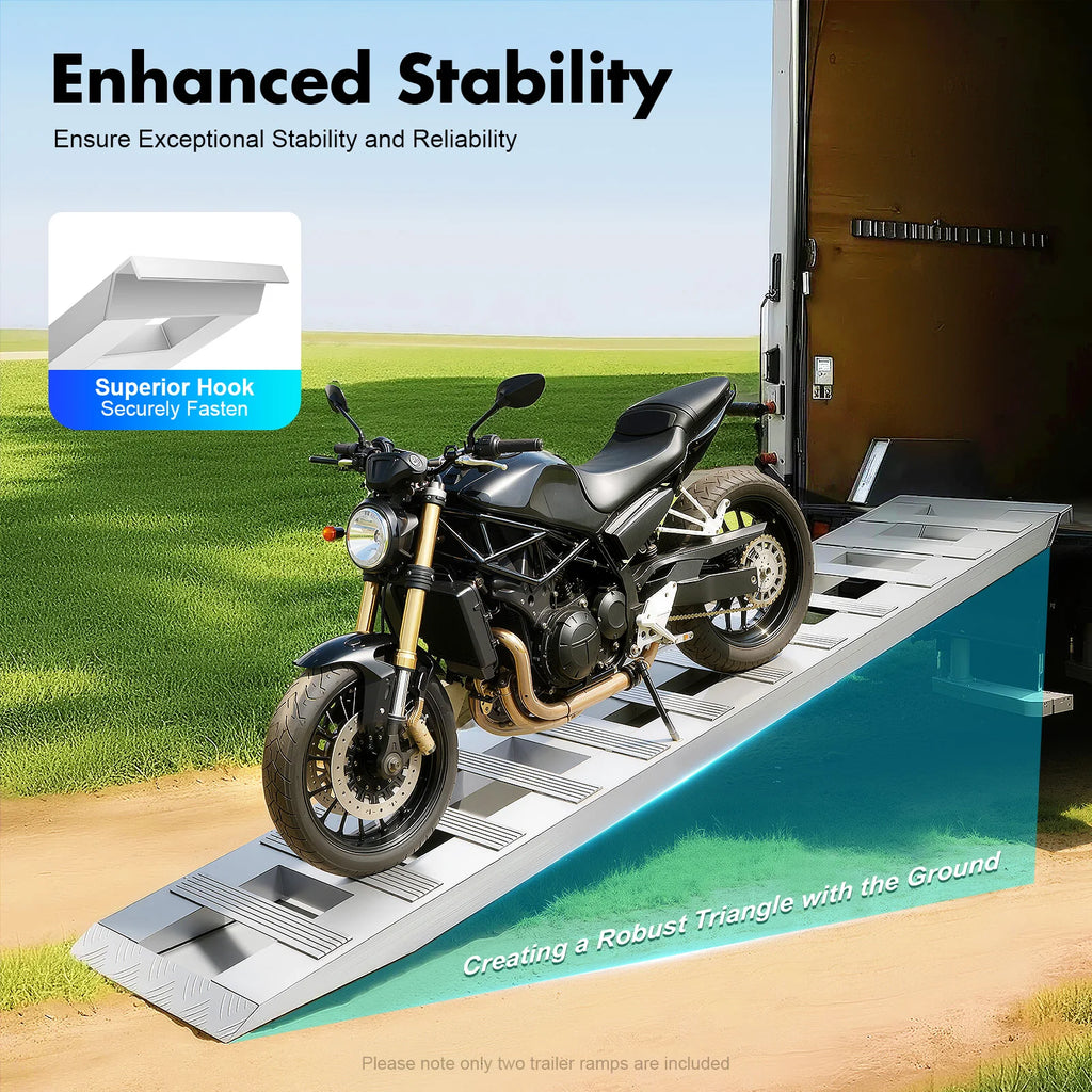 2pcs Aluminum Trailer Ramps, 6800lbs 72" x 15" Heavy-Duty Anti-Slip Truck Car Auto Trailer Ramps Universal Loading Ramp