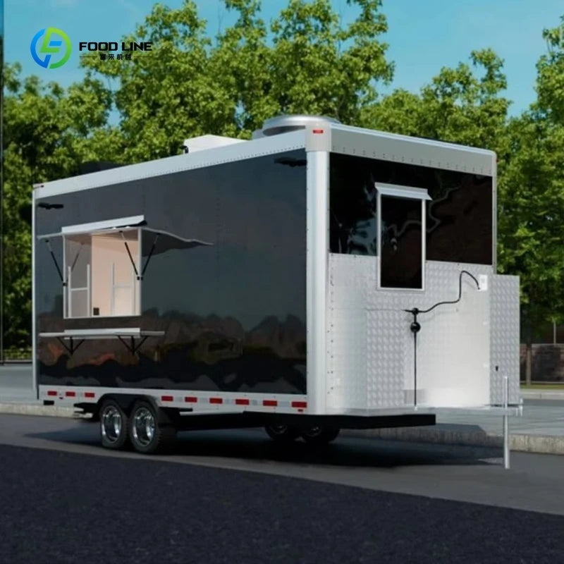China CE Certificate Mobile Fast Food Van Coffee Carts Food Trailer for Sale  Ice Pizza Truck Catering
