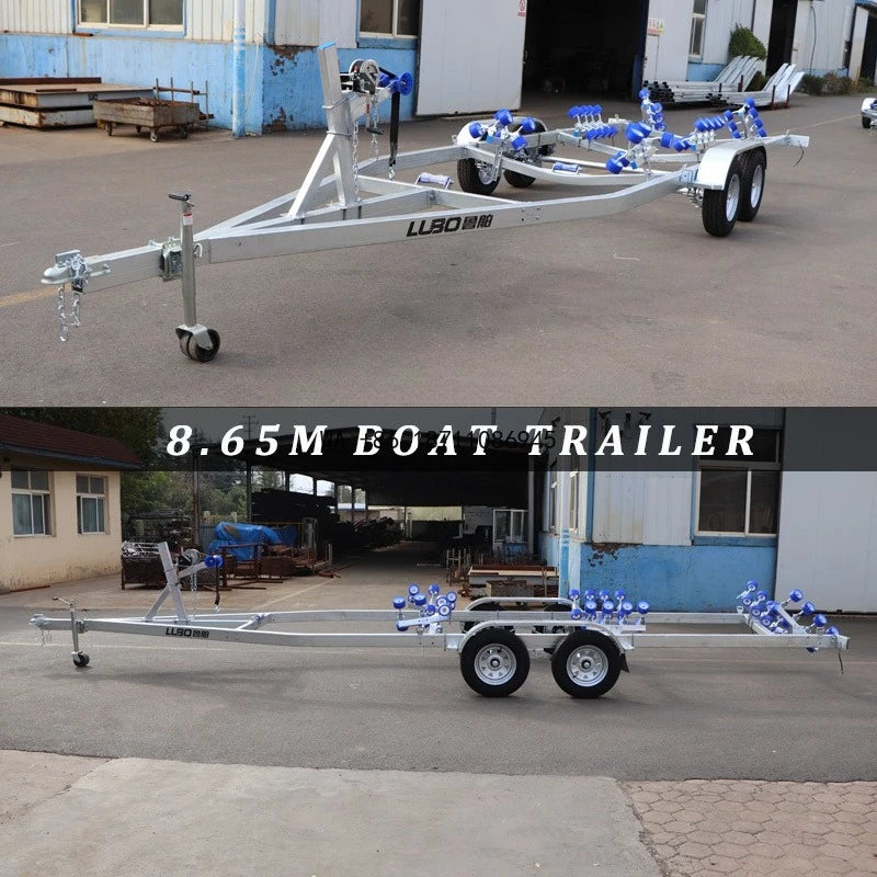 8.65m Double Axle Yacht Trailer Heavy Duty Luxury Boat Transport Trailer