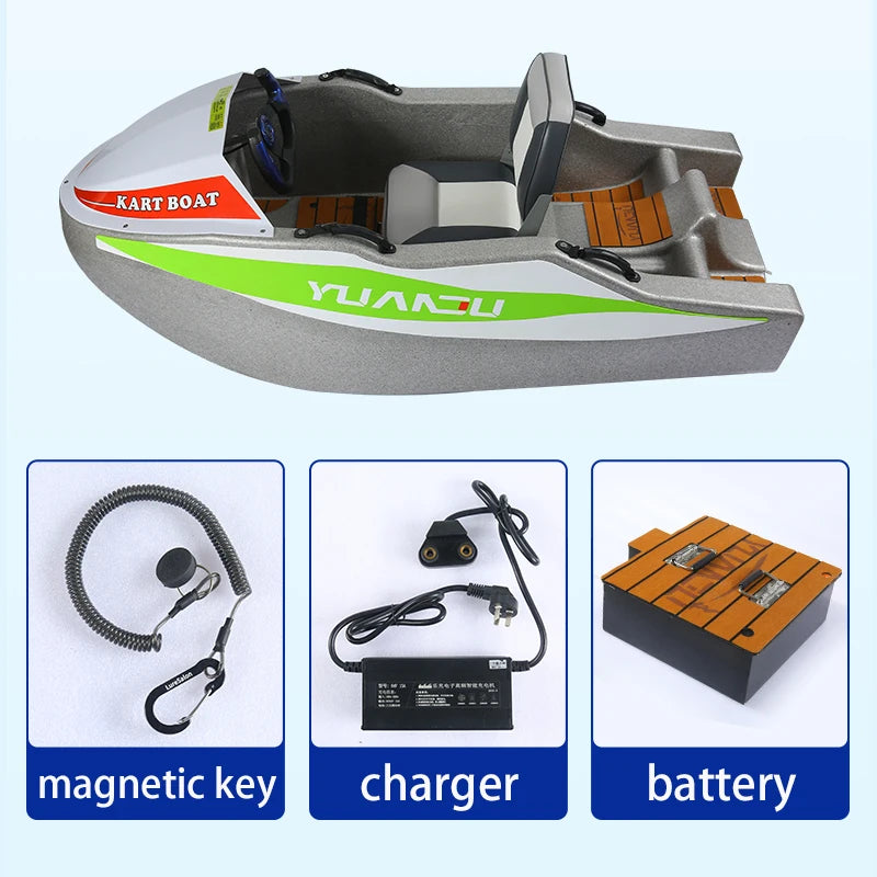 High-Speed Mini Electric Jet Ski Boat with Lithium Battery Water Entertainment Surfboard & Karting Boat Factory Direct Sale