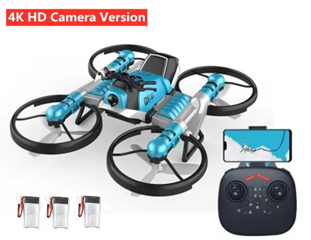 WIFI FPV uav aircraft Motorcycle 2 in 1 Deformation Drone With 4K HD Camera 3D Flip One Key Return Headless Mode RC Quadrocopter