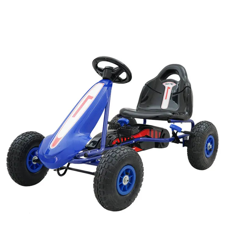 3-10 Ages 4-Wheeled Children Go Kart With Rubber Wheel, Steel Frame & Hand Brake Pedal Go-Karts