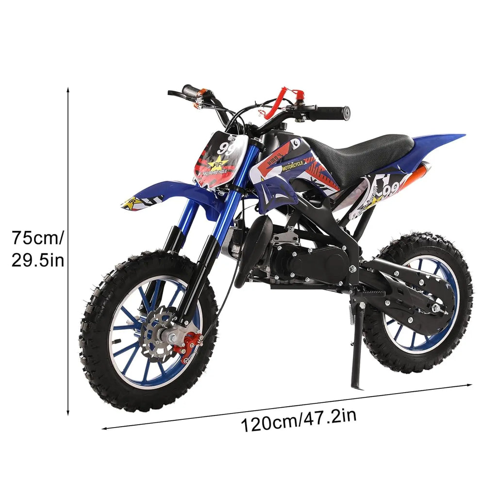 50cc Dirt Bike, 2-Stroke Kids Dirt Bike, Adults Trail Gas Power Motocross, Gas Dirt Bikes for Kids 8-14, Mini, Customized