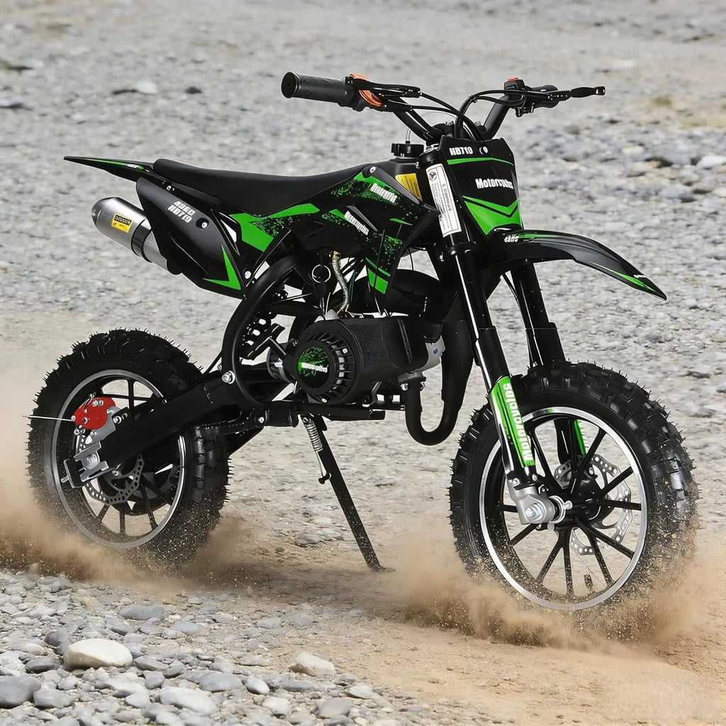 50cc 2-Stroke Kids Dirt Bike,Gas Powered Motorcycle for Kids with Off-Rode Tire, Front Rear Disc Brakes, Customized
