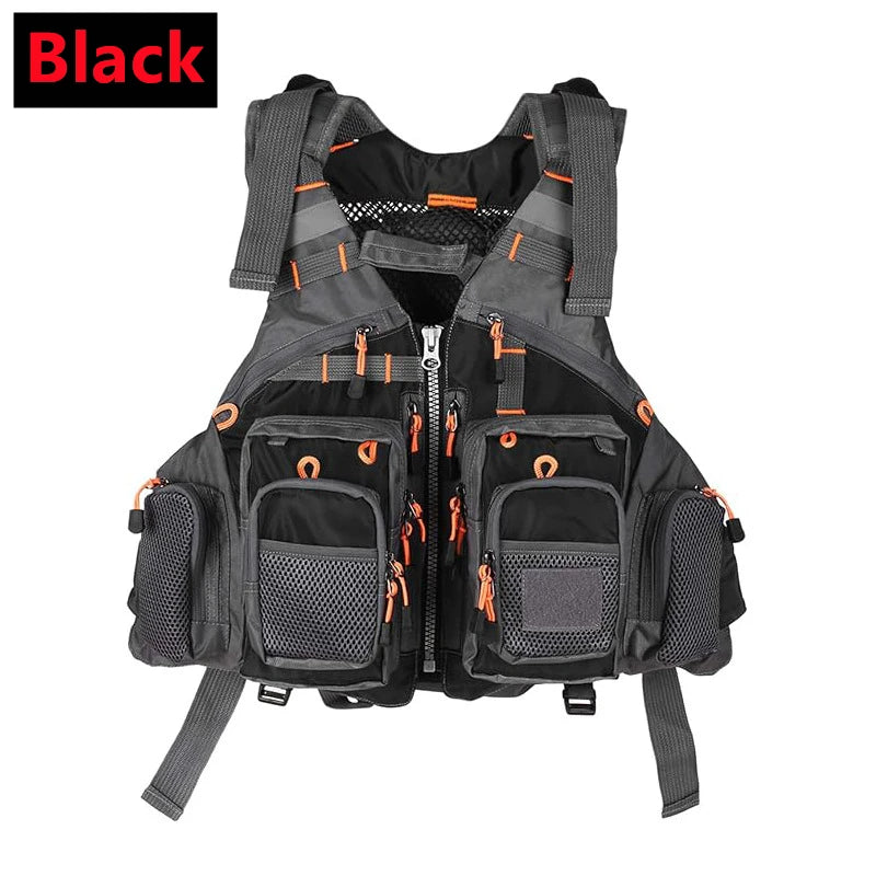 Outdoor Fishing Vest Sailing Life Jacket Vest Adjustable Breathable Foam Floating Polyester Mesh Design Safe Fishing Kayak Vest