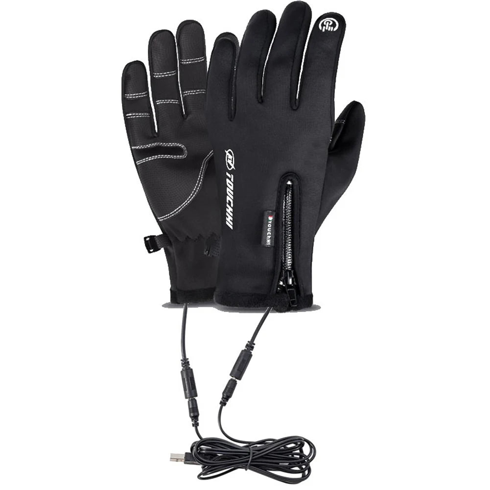 1/2Pair M-2XL USB Winter Gloves Electric Heating Hand Warmer Thermal GlovesWaterproof Snowboard Cycling Motorcycle Bicycle Ski O
