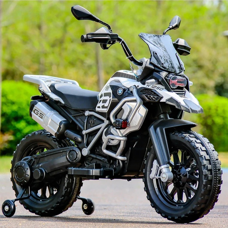Kids Electric Off-Road Motorcycle - 2-8Y Rechargeable Bike with LED Lights/Music & Simulation Engine Sound Children electric car