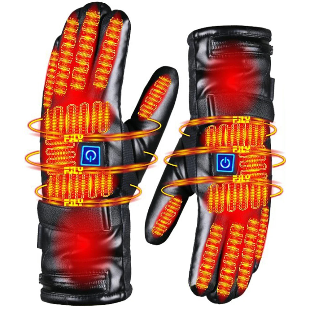 Winter Gloves Rechargeable Heating Gloves Outdoor Riding Skiing Motorcycling Gloves Thermal Touchscreen Gloves  Battery Powered