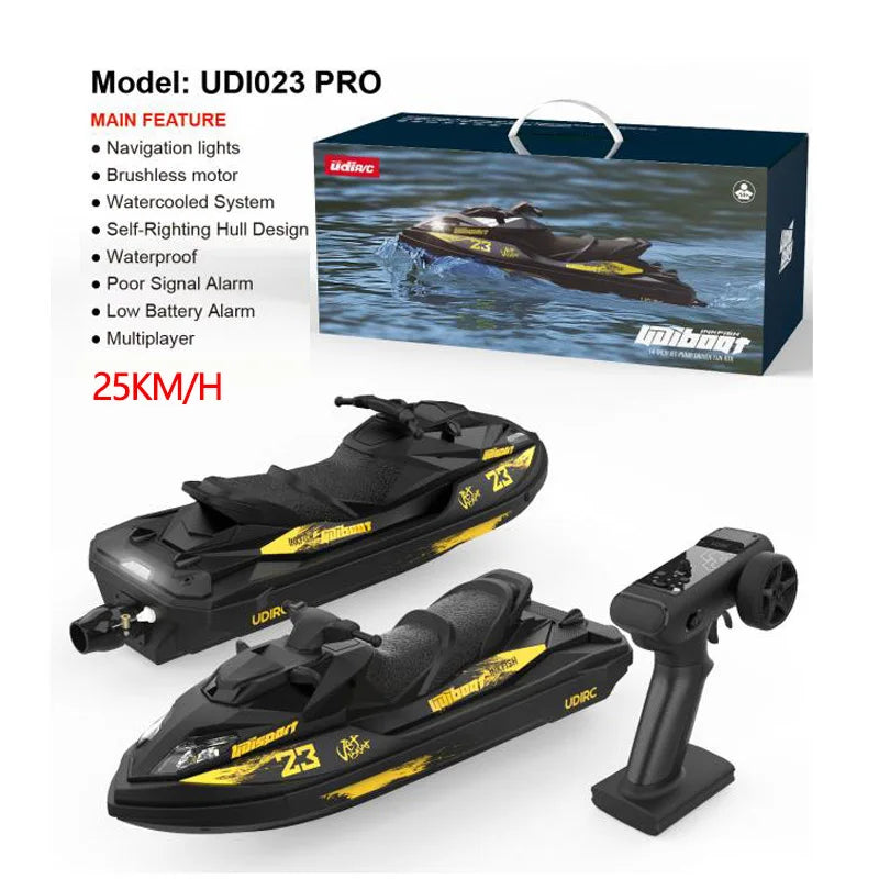 UDI023 RC Speedboat 2.4G Jet Spray RC Boat Remote Control Ship Waterproof Self-Righting LED Lights RTR High-Speed Models Toys