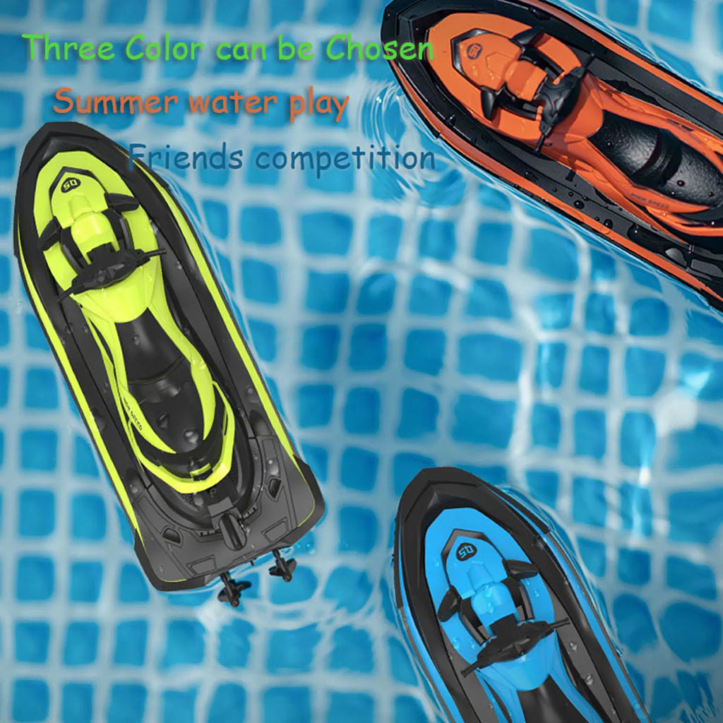 Mini Jet Ski High-Speed RC Motorboat 2.4G Remote Control Electric Boat for Kids double motor Summer Water Play Ideal as a gift