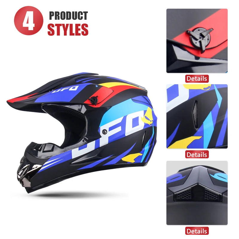 UCHOOSE Professional Motorcycle Helmet Motocross Off-Road Helm Children Moto Bike Accessories