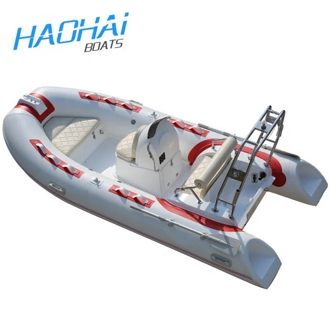 13ft 3.9m Double Model Hypalon Inflatable Boats 1.2mm Fiberglass and PVC Rib Motor Boat With Deep V Hull for Outdoor Fishing