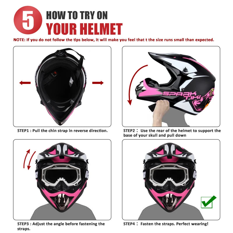 UCHOOSE Professional Motorcycle Helmet Motocross Off-Road Helm Children Moto Bike Accessories