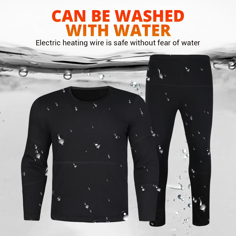 Winter Heating Jacket 22 Zones Heated Underwear Women Men Ski Suit Motorcycle Jacket USB Electric Thermal Long Heating Clothing