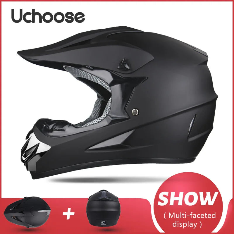 UCHOOSE Professional Motorcycle Helmet Motocross Off-Road Helm Children Moto Bike Accessories