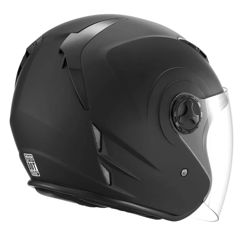 Motorcycle Helmet, 3/4 Open Face, Adult Motocross Dirt Bike Helmet with Clear Visor, Comfortable Motorbike Racing Street with