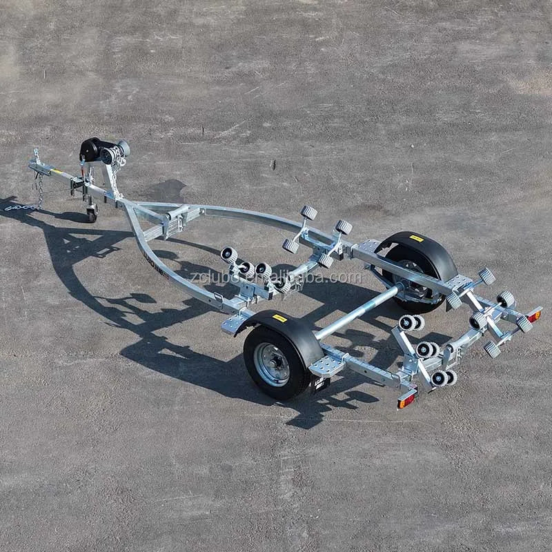 4.45m Grey Soft Wheel Boat Trailer Heavy Duty Marine Transport