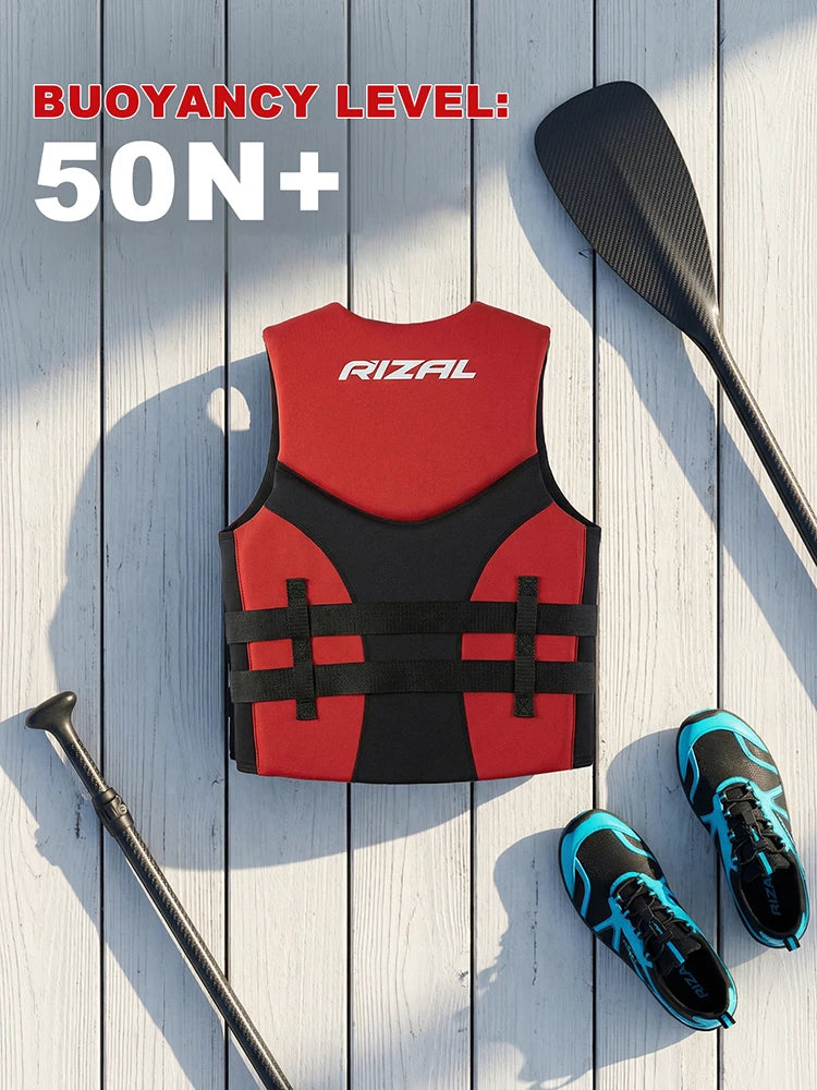 RIZAL Slim Fit Buoyancy Vest Unisex Sleeveless Buoyancy Aid for Outdoor Water Sports Kayaking Surfing Motorboat Paddle Boarding