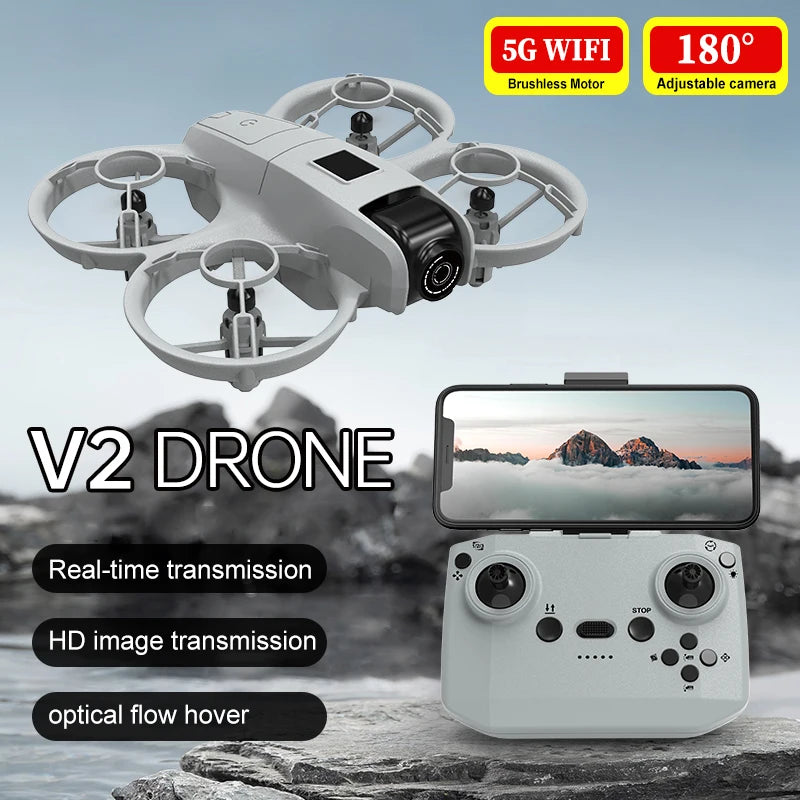 4DRC V2 Mini Drone WIFI RC Quadcopter 180° Adjustable Camera Camera Helicopter for Beginners Child Toy Gift optical flow hover