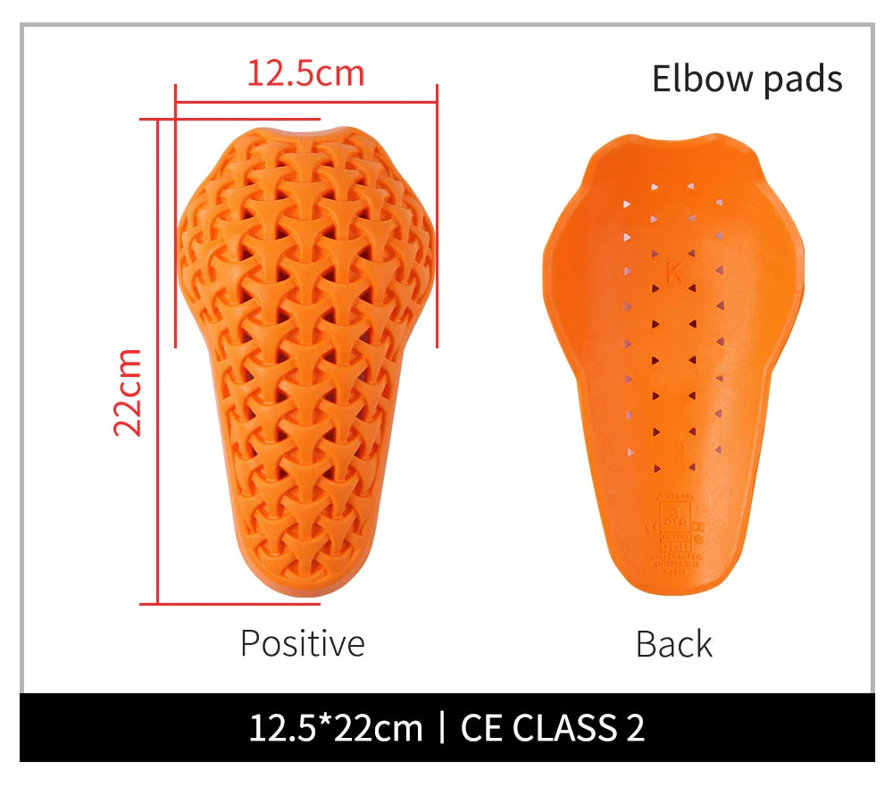 WOSAWE Motorcycle Jacket Lining Protectors Pad Shoulders Elbow Back Armor Gear for Motocross Racing Skiing Skating Bike Cycling