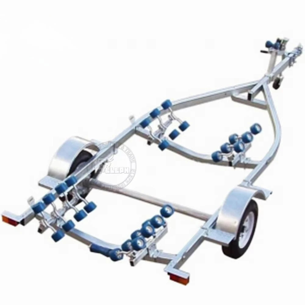 1/2/3 Axle Hot Galvanized Small Boat Transport Drawbar Trailer