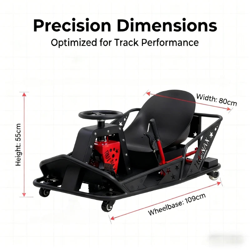 Electric High-Power Drift Stunt Go-Kart for Kids & Adults – Outdoor Fun Kart
