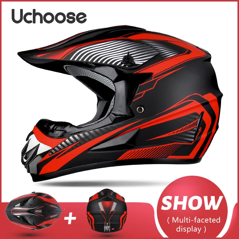 UCHOOSE Professional Motorcycle Helmet Motocross Off-Road Helm Children Moto Bike Accessories