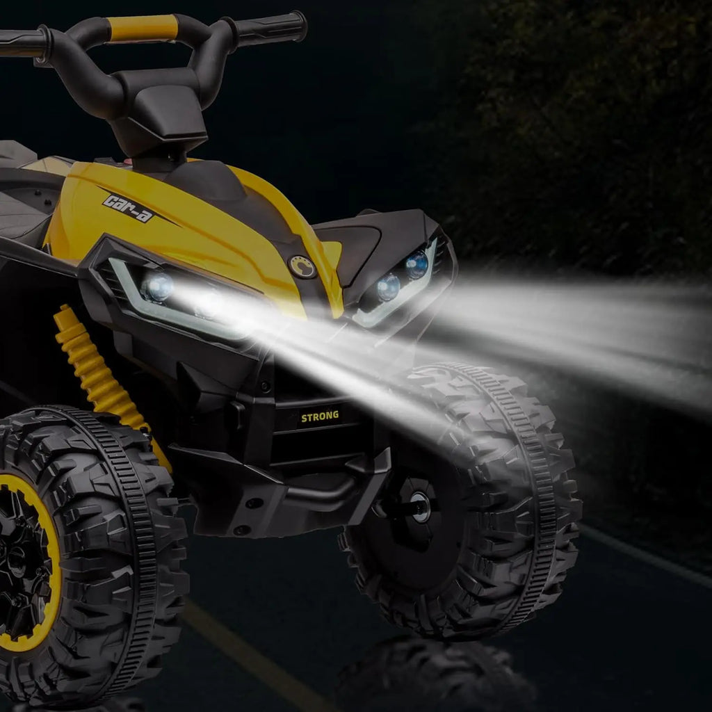 12V Kids Ride On ATV, 4 Wheeler Electric Vehicle for Toddlers, Battery Powered Toy Car for Boys Girls with LED Lights, Music