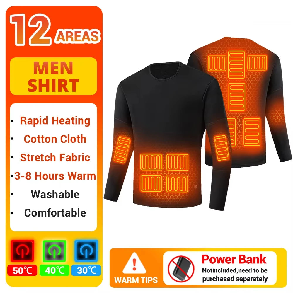Winter Heating Jacket 22 Zones Heated Underwear Women Men Ski Suit Motorcycle Jacket USB Electric Thermal Long Heating Clothing