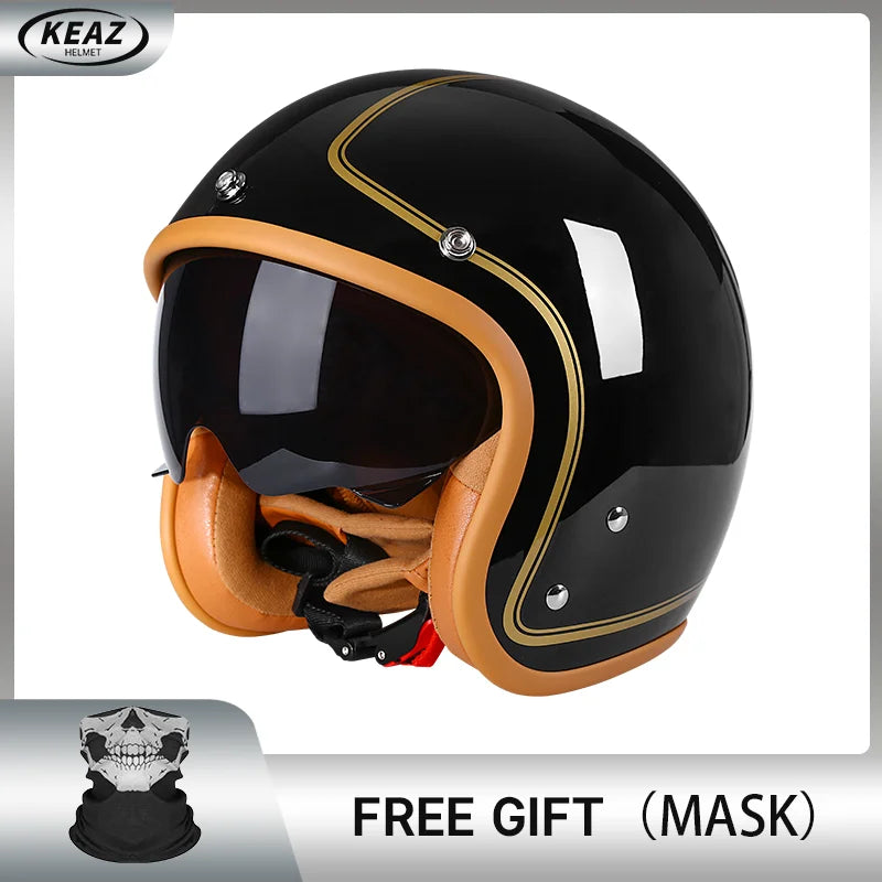 Bright Avocado Green DOT 3/4 Open Face Motorcycle Retro Motorbike Helmets Vintage Chopper Bike Scooter Capacete De Moto