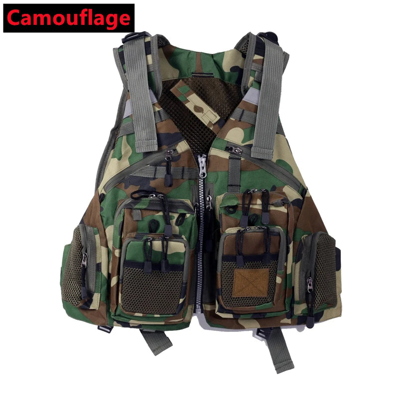 Outdoor Fishing Vest Sailing Life Jacket Vest Adjustable Breathable Foam Floating Polyester Mesh Design Safe Fishing Kayak Vest