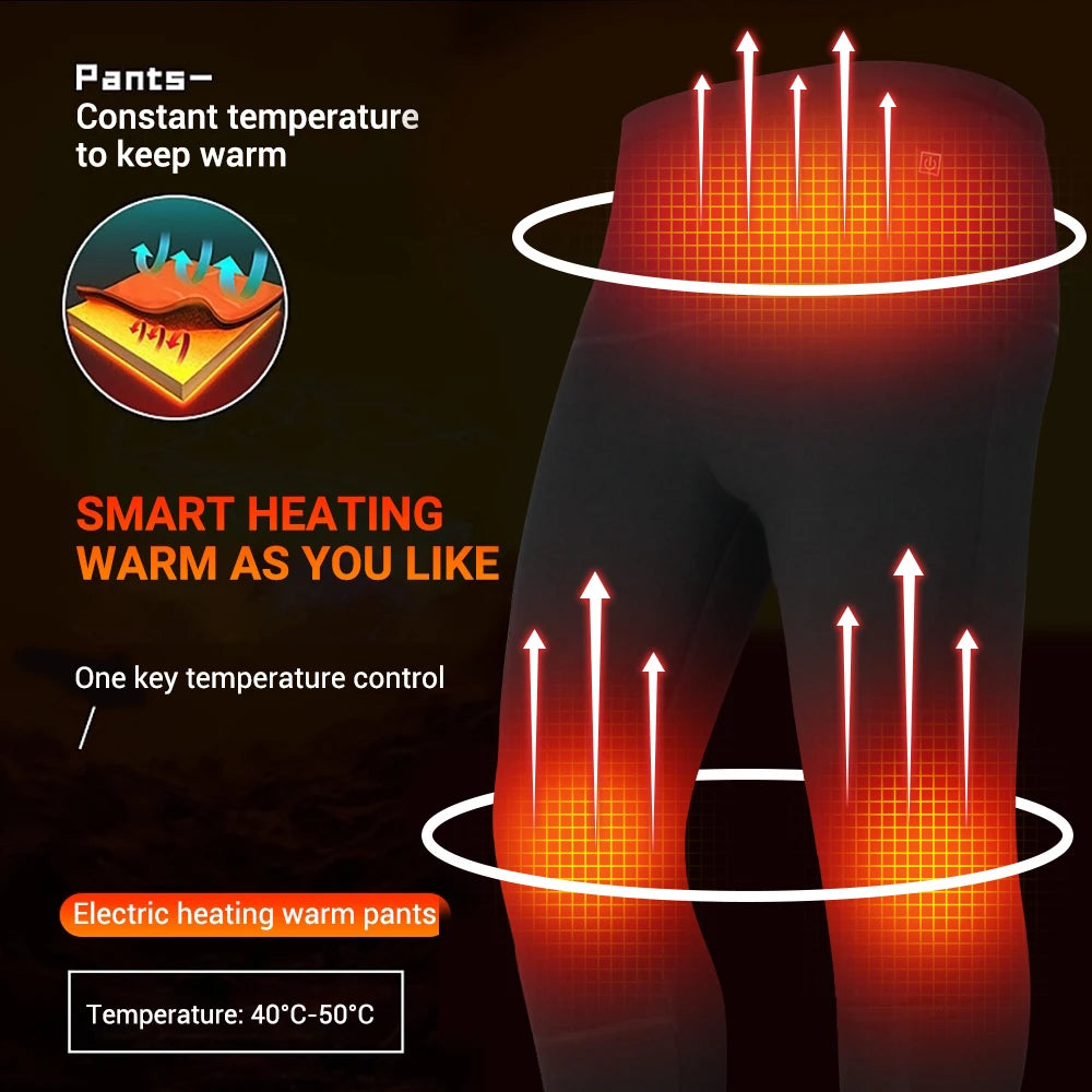 Winter Heating Jacket 22 Zones Heated Underwear Women Men Ski Suit Motorcycle Jacket USB Electric Thermal Long Heating Clothing