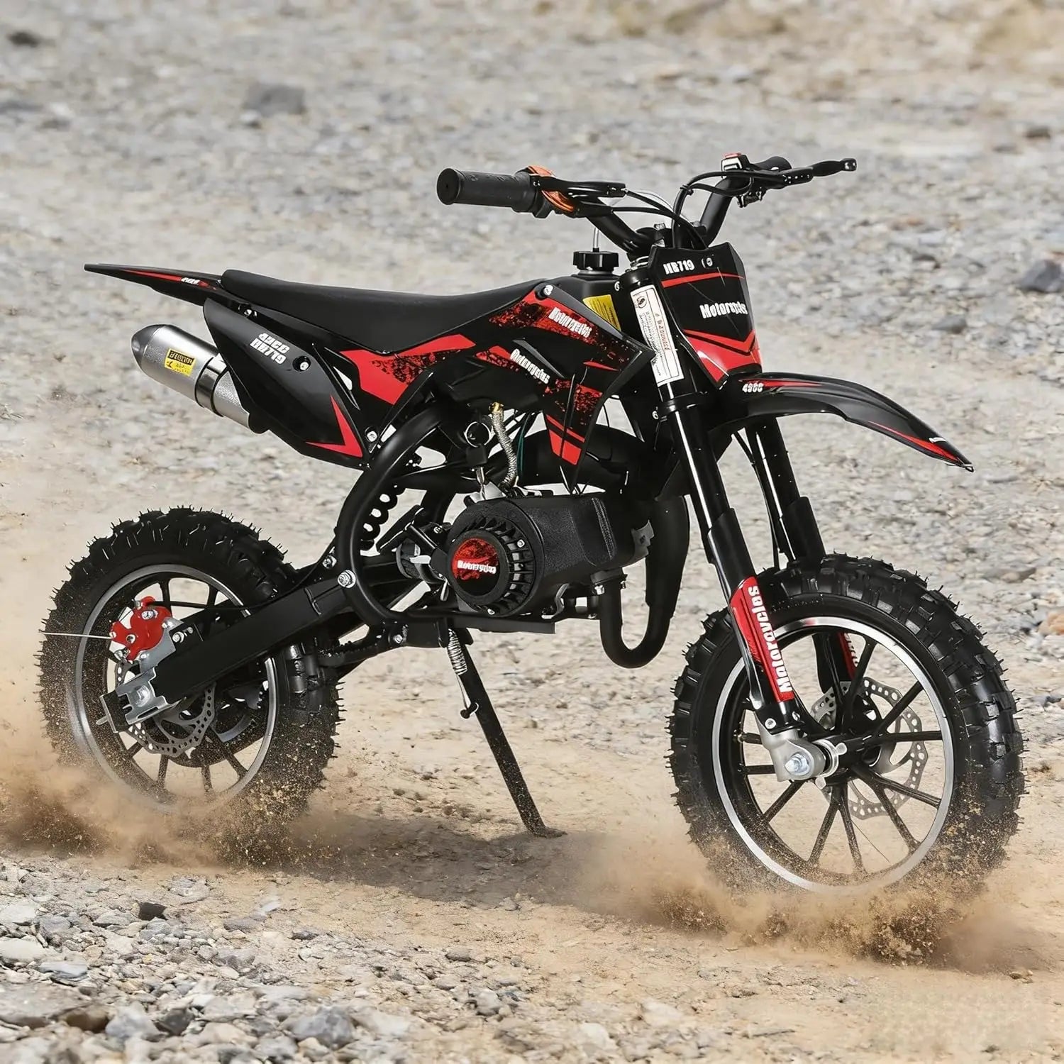 50cc 2-Stroke Kids Dirt Bike,Gas Powered Motorcycle for Kids with Off-Rode Tire, Front Rear Disc Brakes, Customized
